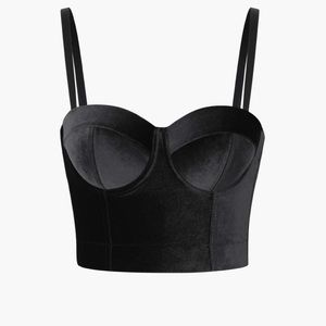 Black Velvet Bustier Cami Top- size Medium- NWT *PERFECT FOR THE ERAS TOUR*